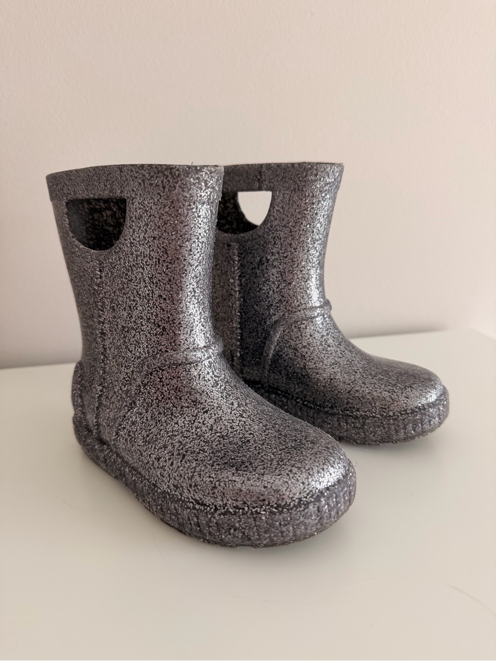 UGG Kids Silver Glitter Rain Boots